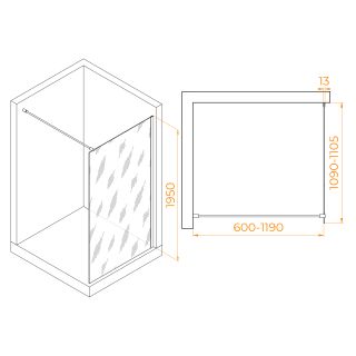 Душевая перегородка RGW WA-010B 351001011-14 110см чёрный